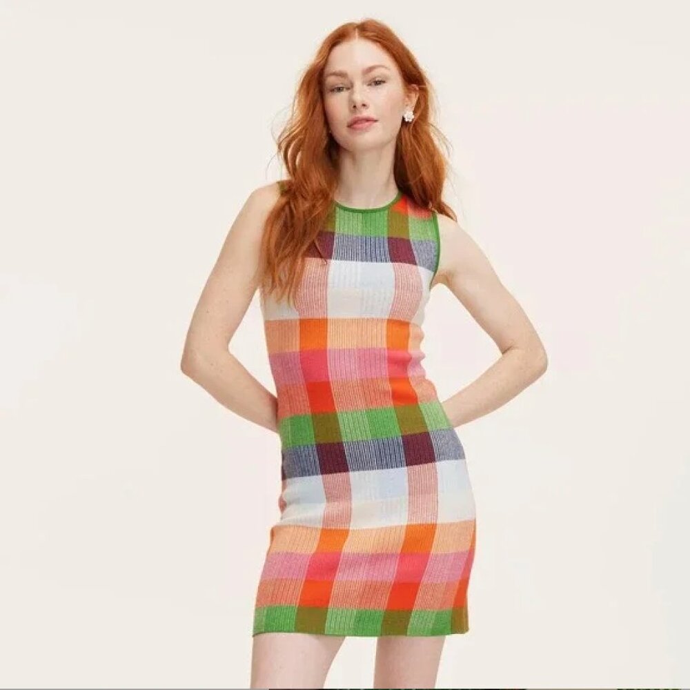 Kate Spade x Target Small Plaid Mini Sweater Dress Sleeveless Pullover S NWT
